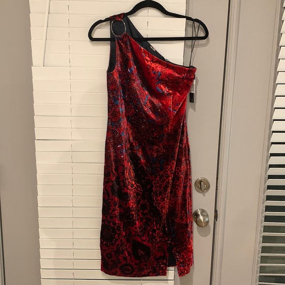 🔥 ElieTahari Carter Women’s Velvet One Shoulder Dress 🔥 Brand New with Tags!! - Picture 3 of 7